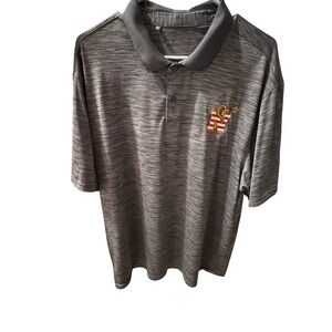 Under Armour Mens 2XL‎ Performance Polo Shirt Gray Heathered USA Navy